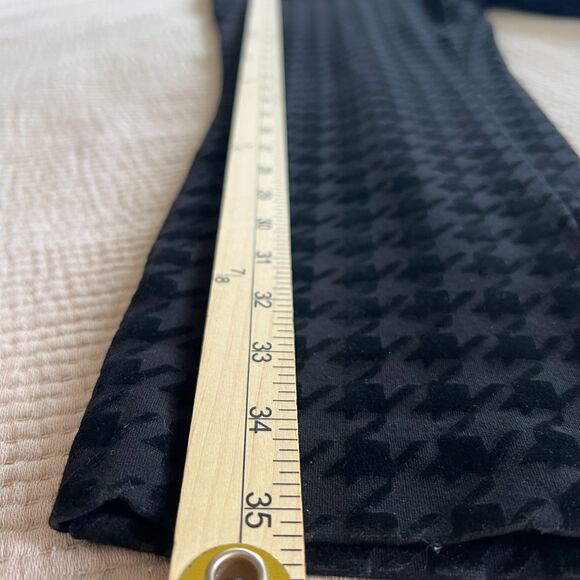 Anne Klein Pant Black Women Large Velvet Houndstooth Stretch Pull On Trousers - Picture 11 of 15